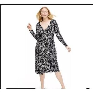 Diane Von Furstenberg DVF Target - Midi Sea Spots Black Wrap Dress Size Small